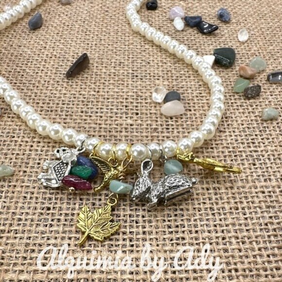 NEW PEARL MULTI CHARM  CHOKER NECKLACE - Picture 1 of 3